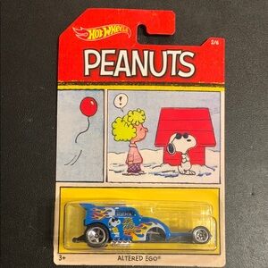 Hot Wheels Peanuts Altered Ego Blue Toy Car